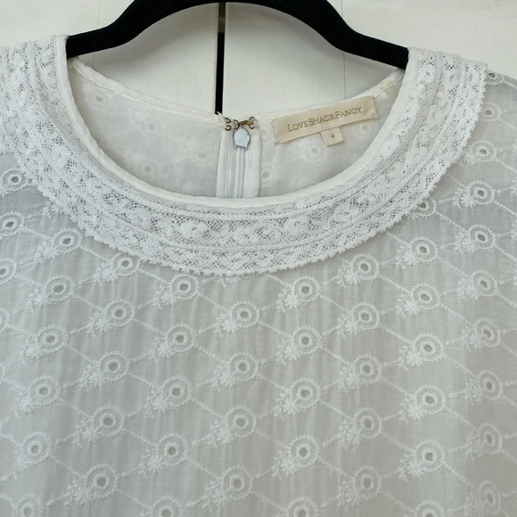 LoveShackFancy Jullian Dress White Eyelet‎ Graduation Bridal Lace Embroidered 4 - Picture 11 of 14